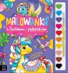 Jednorożce i pegazy. Malowanka z farbkami i pędzelkiem