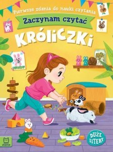 Zaczynam czytać Duże litery Pierwsze zdania do nauki czytania Króliczki