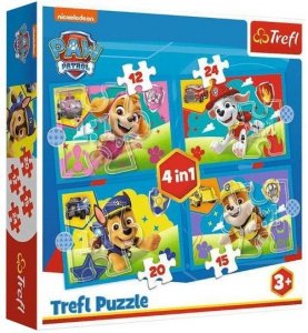 Puzzle 4w1 PAW Patrol, Biegnące Pieski