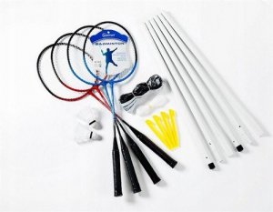 Sunsport Badminton Zestaw dla 4 osób z siatką i stelażem