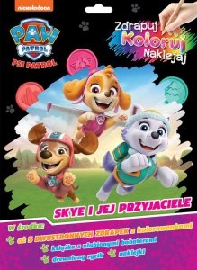 Psi Patrol Zdrapuj, koloruj, naklejaj 2 Skye i jej przyjaciele