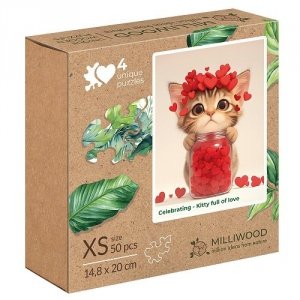 Drewniane puzzle Milliwood Kotek pełen miłości / Celebrating - Kitty full of love