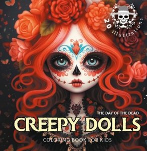 Kolorowanka usztywniana Creepy Dolls Upiorne laleczki czerwona
