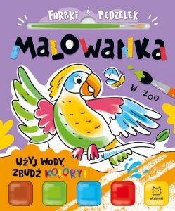 W zoo. Malowanka. Farbki i pędzelek