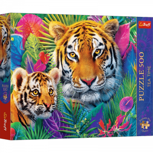 Puzzle 500 Trefl Premium Plus Tea Time Tygrysy w dżungli 37625