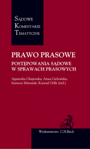 Prawo prasowe. Postępowania sądowe w sprawach prasowych