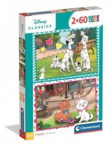 Puzzle 2 x 60 elementów. Super kolor. Disney Classics