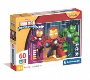 Puzzle 60 elementów. Super kolor. Iron Man And His Awesome Friends