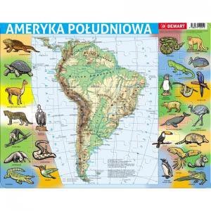 Puzzle ramkowe. Ameryka Południowa –  mapa fizyczna