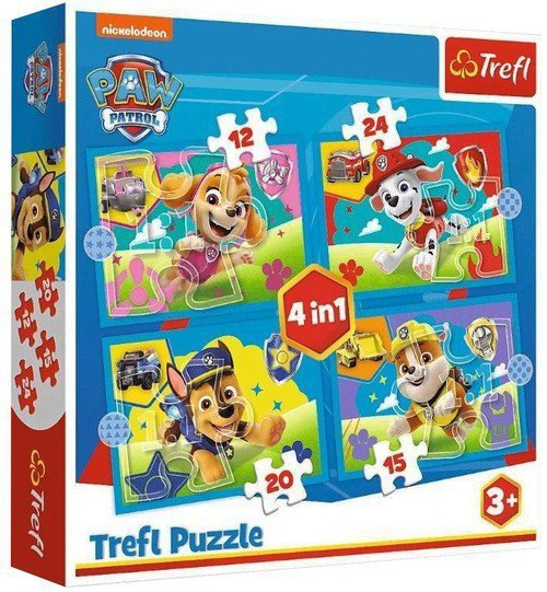 Puzzle 4w1 PAW Patrol, Biegnące Pieski