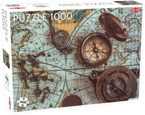 Puzzle Mapa morza z kompasem 1000