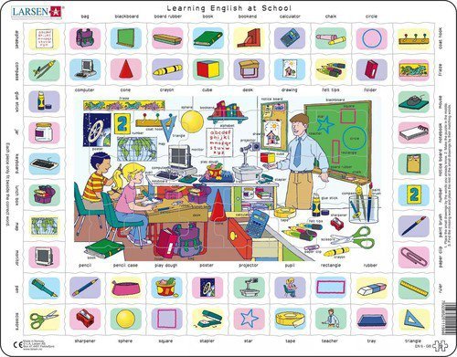 Układanka ramkowa maxi Learning English at School 70 elementów