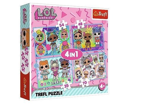 Trefl puzzle 4w1 Poznaj laleczki LOL Surprise MGA