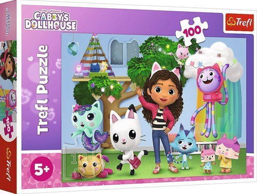 Puzzle 100 Koci Domek Gabi