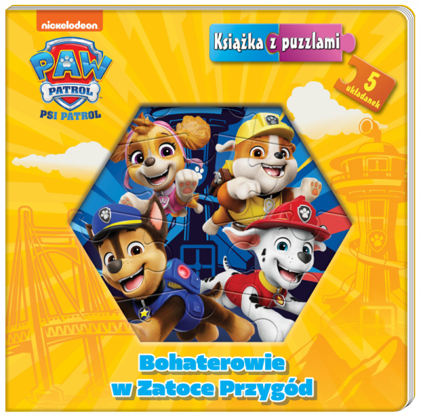 Bohaterowie w Zatoce Przygód. Psi Patrol. Książka z puzzlami