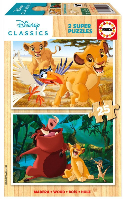 Puzzle drewniane 2x25 Król Lew 112757