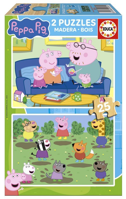 Puzzle drewniane 2x25 Świnka Peppa 113784