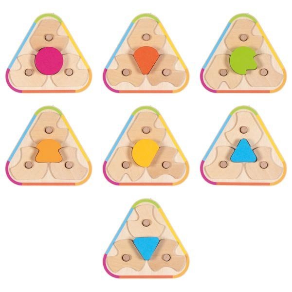 Gra Logiczna drewniana z Obracanymi Dyskami