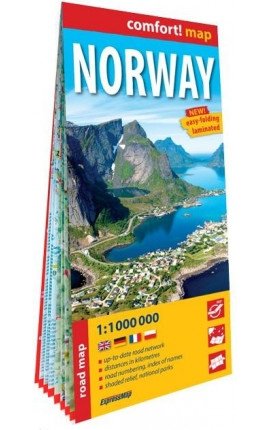 Norwegia laminowana mapa samochodowa 1:1 000 000