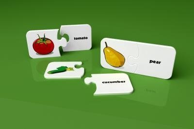 zZuple. Fruits and vegetables. Jednostronne puzzle do nauki języka angielskiego: owoce i warzywa