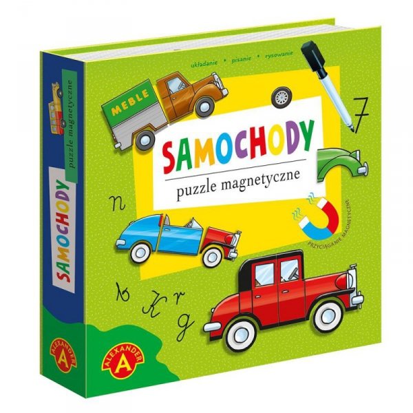 Puzzle magnetyczne samochody.