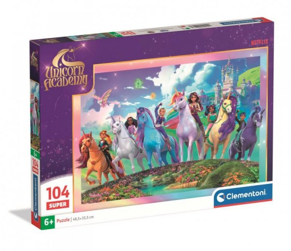 Puzzle super  104 elementów. Unicorn Academy