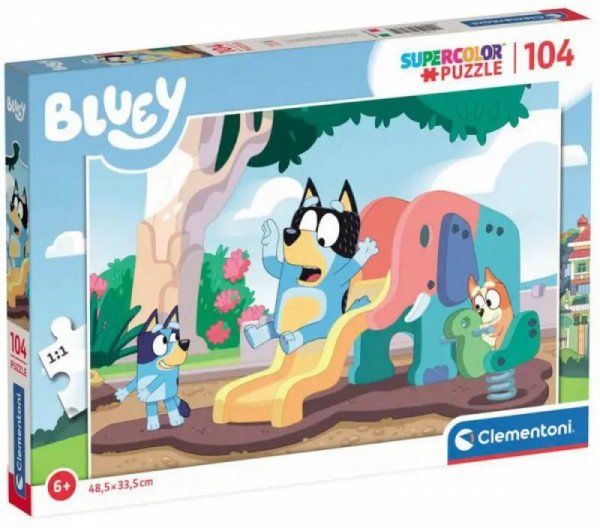 Puzzle 104 elementów. Super color Bluey 2