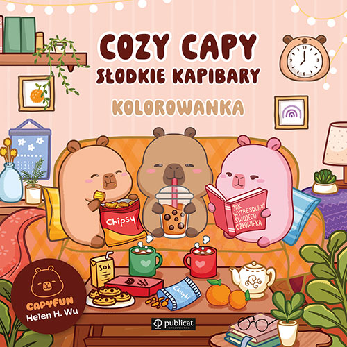 Cozy Capy. Słodkie kapibary. Kolorowanka