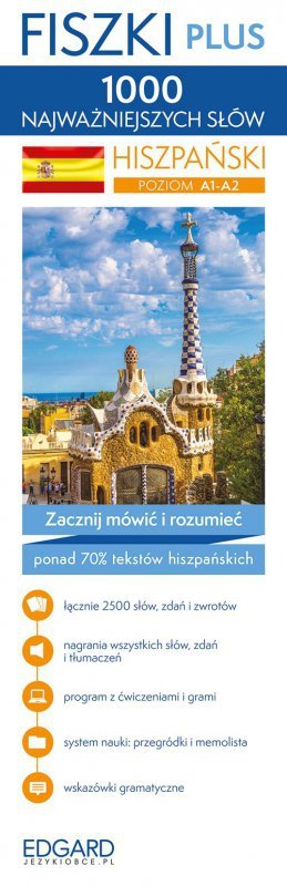 EDGARD. Hiszpański. Fiszki PLUS. 1000 najważniejszych słów wyd. 2021