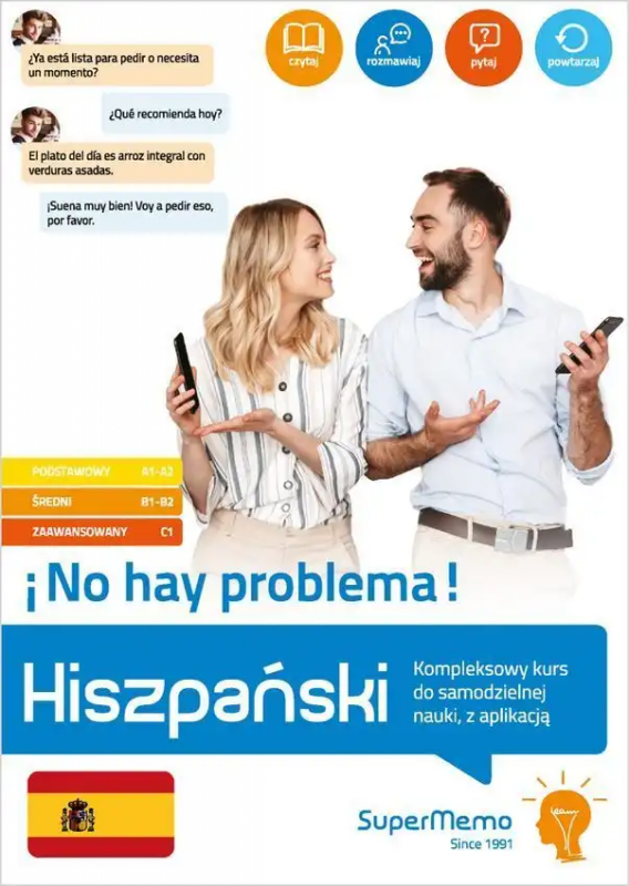 Hiszpański. !No hay problema! Kompleksowy kurs do samodzielnej nauki A1 - C1, z aplikacją