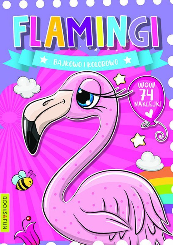 Kolorowanka. Flamingi Bajkowo i kolorowo