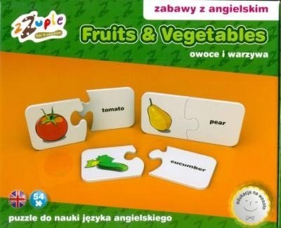 zZuple. Fruits and vegetables. Jednostronne puzzle do nauki języka angielskiego: owoce i warzywa