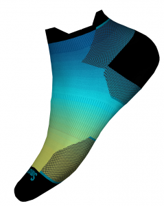 W'S Run Zero Cushion Ombre Print Low Ankle Socks, 810, L