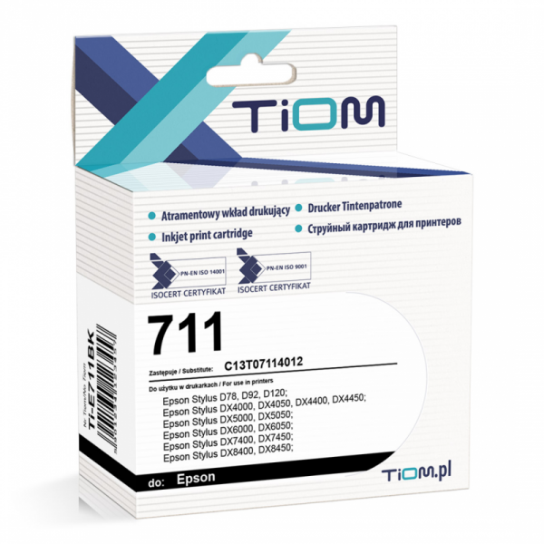 Tusz Tiom do Epson 711 | C13T07114012 | 500 str. | black