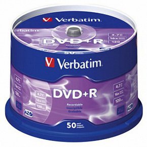 Verbatim DVD+R 16x 4,7GB 50p 43550 cake DataLife+AZO+,scratch res, bez nadruku