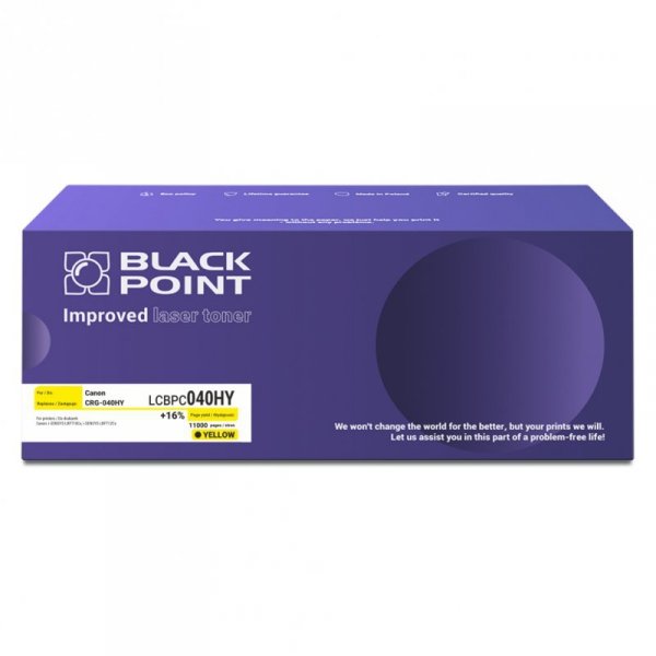 Black Point toner LCBPC040HY zastępuje Canon CRG-040HY yellow