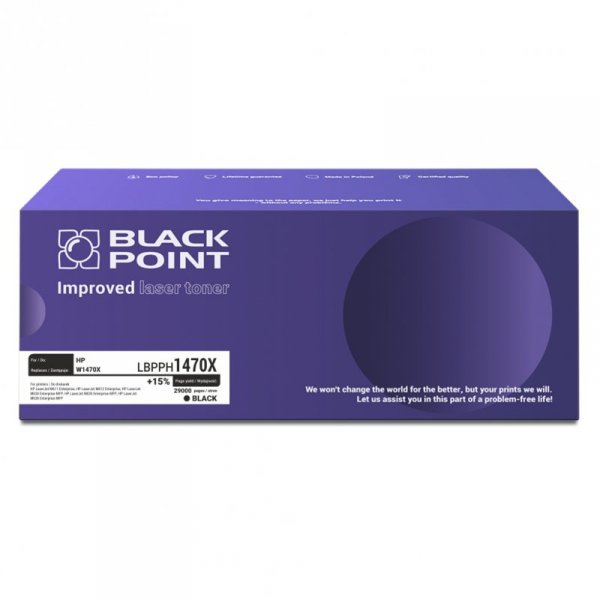 Toner Black Point LBPH1470A &lt;br&gt; 
Zastępuje: HP W1470A &lt;br&gt;
Wydajność: 10500 stron &lt;br&gt;
Kolor: Black &lt;br