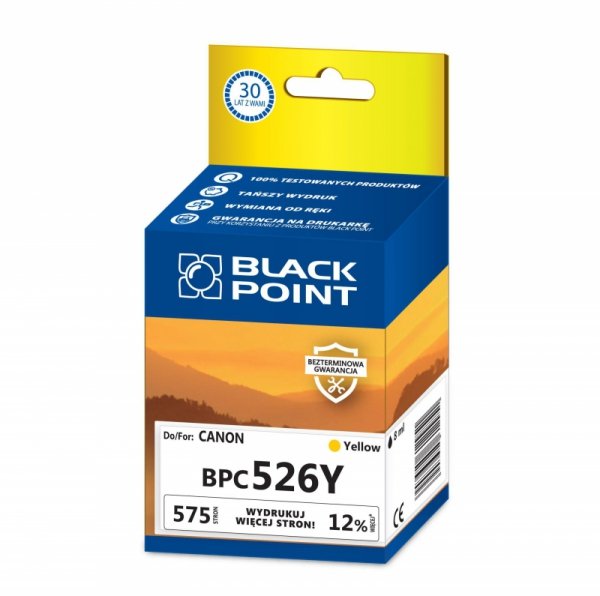 Black Point tusz BPC526Y zastępuje Canon CLI-526Y, żółty