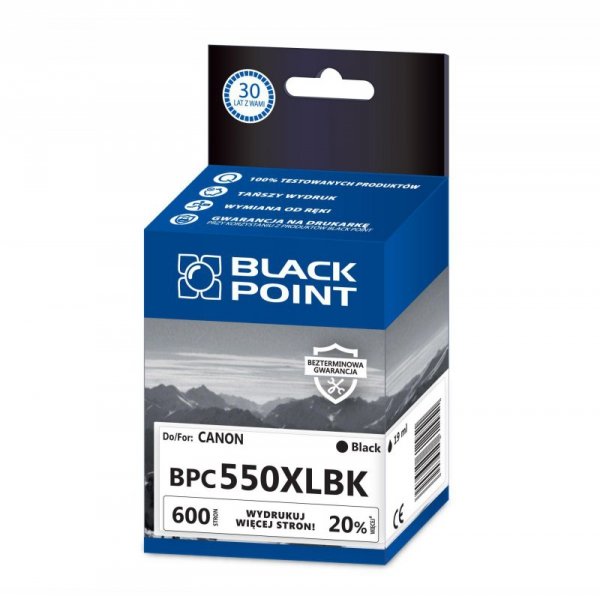 Black Point tusz BPC550XLBK zastępuje Canon PGI-550PGBKXL, czarny