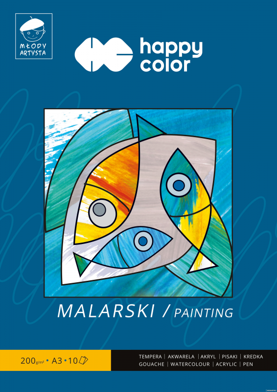 Blok malarski Młody Artysta, A3, 10 ark, 200g, Happy Color HA 3720 3040-M10