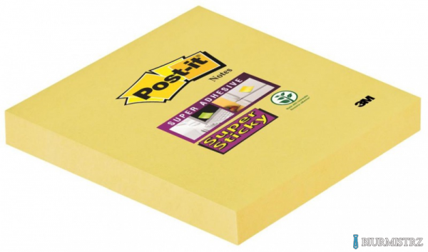Bloczek 3M POST-IT 76x76mm żółty 90k Super Sticky (654)70005197911