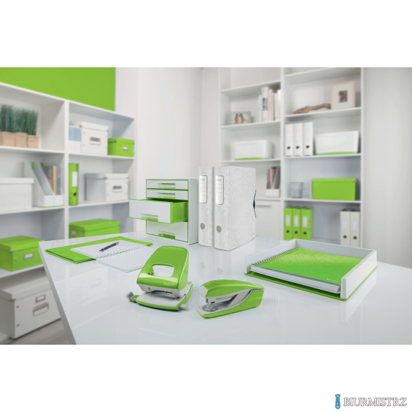 Dziurkacz duży metalowy Leitz WOW, zielony, 10 lat gwarancji, 30 kartek 50081054