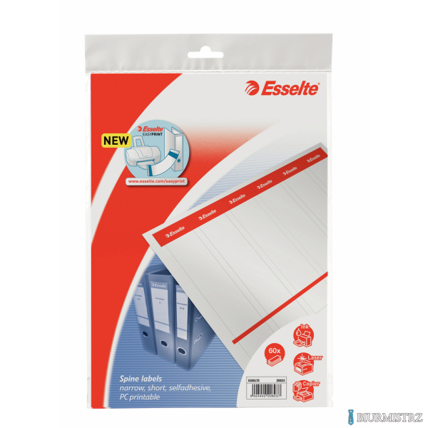 Etykiety do segregatorów 36x192mm(10x6) białe samop. ESSELTE 20823
