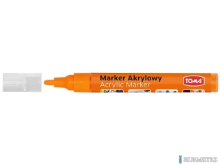 Marker akrylowy, fibrowa końcówka okrągła 2-5mm,  pomarańczowy TO-402 Toma