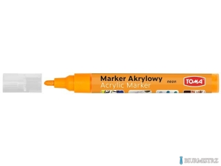 Marker akrylowy, fibrowa końcówka okrągła 2-5mm,  pomarańczowy neon TO-402 Toma