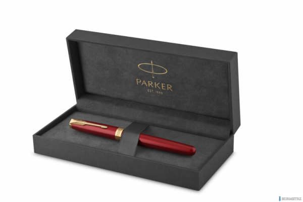 Pióro wieczne (F, stalówka ze stali) SONNET RED LACQUER GT PARKER 1931473, giftbox (X)