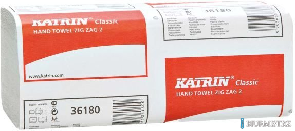 Ręczniki składane KATRIN CLASSIC Zig Zag 2, ZZ, 65944, opakowanie: 20 owijek