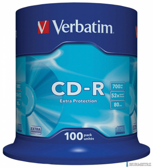 Płyta CD-R VERBATIM CAKE (100) Extra Protection 700MB x52 43411