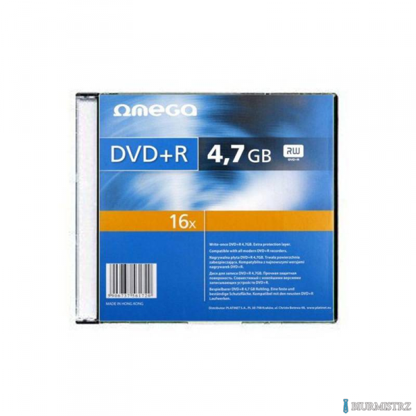 Płyta OMEGA DVD+R 4,7GB 16X SLIM CASE (10) OMD16S+