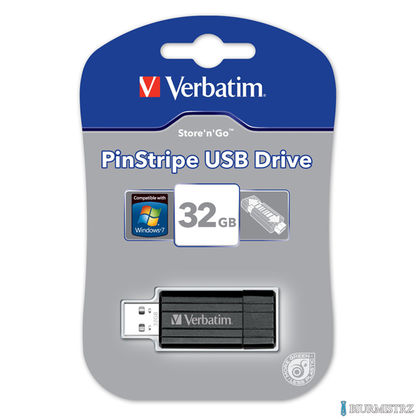 Pamięć Pendrive VERBATIM 32GB USB 2.0 czarny PINSTRIPE 49064